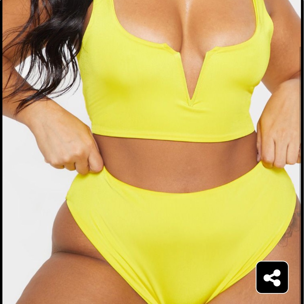 Bright Yellow High Waist Bikini